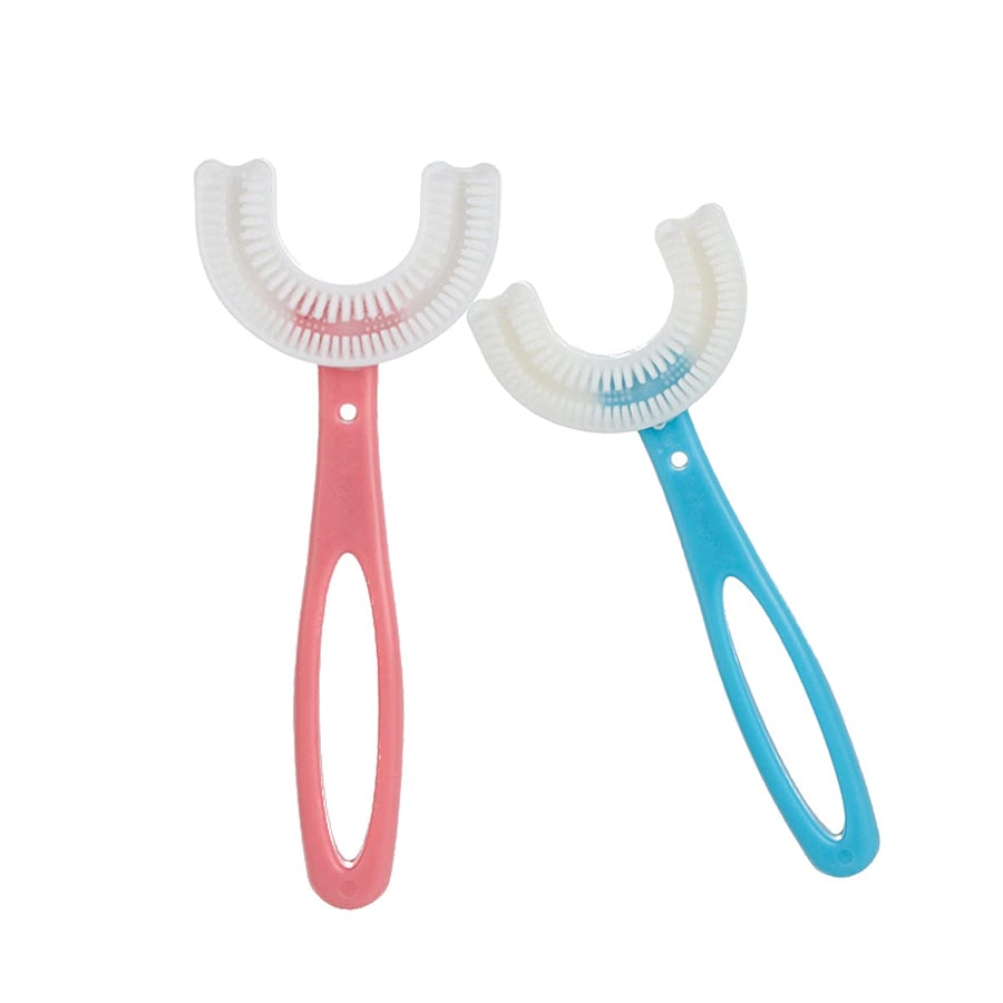 2 Packs U-Shaped Kids Toothbrush, Soft Manual Training 