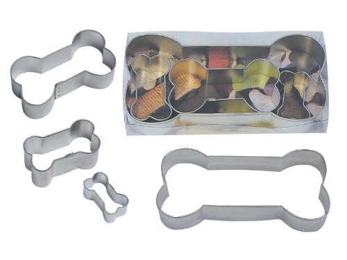 R&amp;M International Dog Bone Cookie Cutters, Assorted Sizes, 4-Piece Set