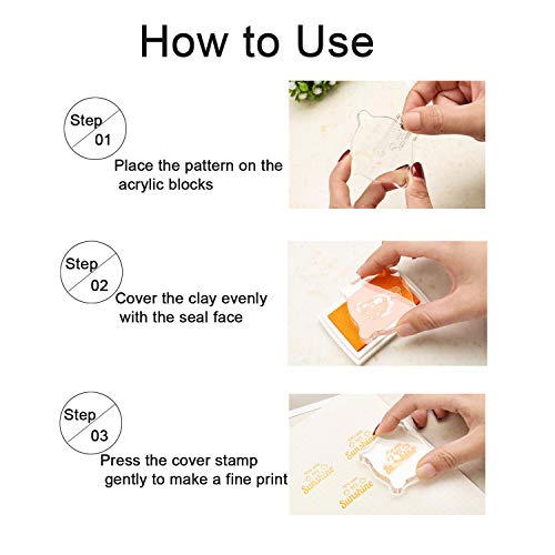 6 Pieces Stamp Blocks Acrylic Clear Stamping Blocks Tools with Grid Lines for Scrapbooking Crafts Making