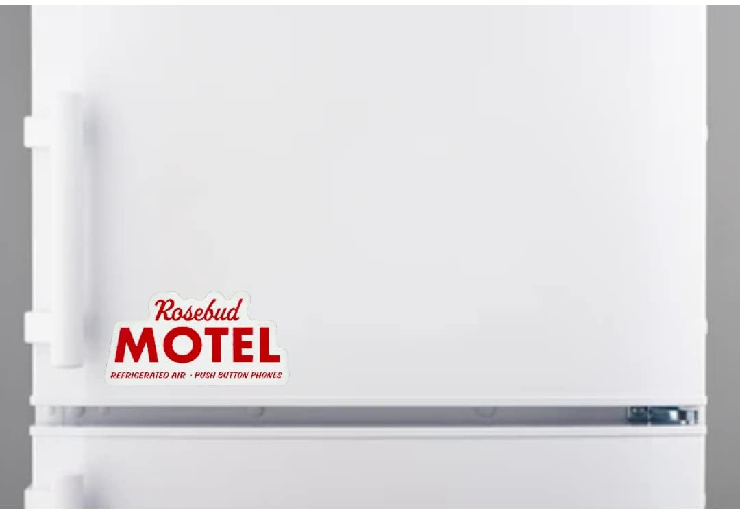 Schitt Swag Creek Large Magnet - Rosebud Hotel Logo - 6.7 by 3.3 - David, Alexis, Johnny &amp; Moira - Perfect for The Refrigerator, Dorm, Garage, Locker, Vehicle and More! (Large 6.7 by 3.3)