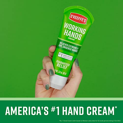 O&#39;Keeffe&#39;s Working Hands Hand Cream; Relieves and Repairs Extremely Dry Hands; 3 oz Tube; (Pack of 1)