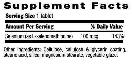 Selenium 100 mcg, Yeast Free - 90 Tablets