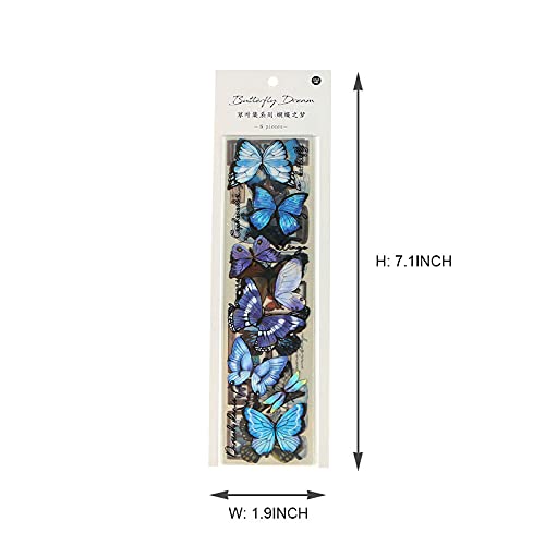 6 Pack Vintage Scrapbook Sticker Plant Rose and Butterfly Styles PET Transparent Decal for DIY Craft Card Making Scrapbook Journal and Planner
