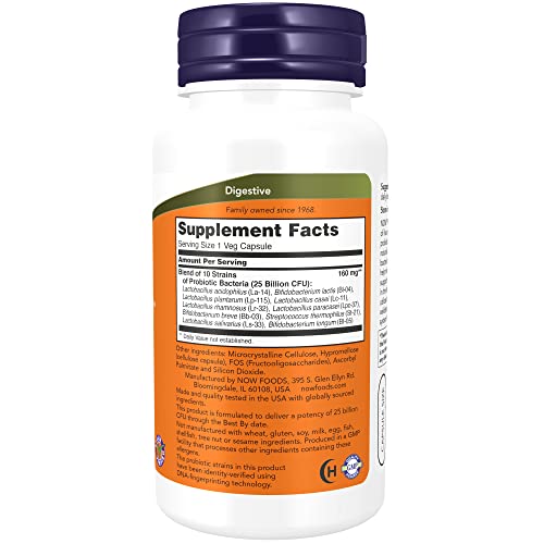 Supplements, Probiotic-10™, 25 Billion, with 10 Probiotic Strains, Dairy, Soy and Gluten Free, Strain Verified, 100 Veg Capsules