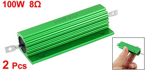 uxcell 100W 8 Ohm Screw Tap Mounted Aluminum Housed Wirewound Resistors 2 Pcs