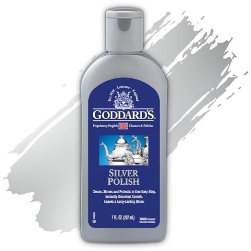 Goddard's Silver Polish Sterling Silver Cleaner for Dinnerware, Silverware, Instant Sterling Silver Jewelry Cleaner to Shine, Protect & Clean, All-in-One Tarnish Remover Solution for Silver, 7 oz