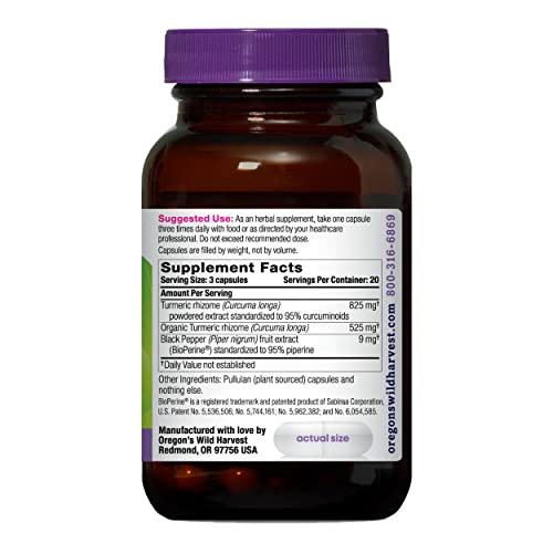 , Turmeric Curcumin Supplement Vegan Capsules with BioPerine 1350 MGS, 60 Count