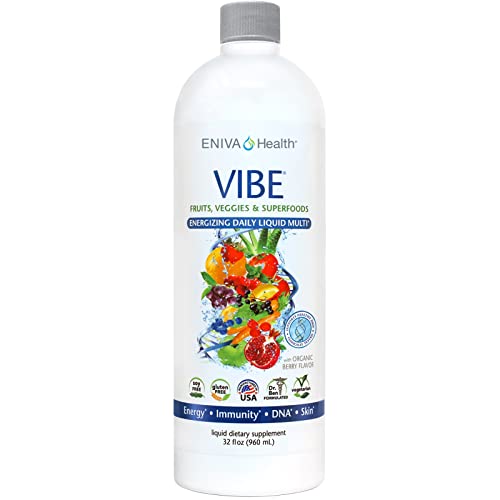Vibe Liquid Multivitamins Mineral Supplements with Vitamins A, B12, C, D, E &amp; Amino Acids | Fruits and Veggies Daily Supplement for Women &amp; Men | Doctor Formulated | USA Made | 32 oz