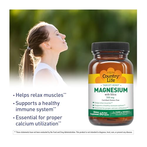 Target-Mins Magnesium with Silica 300mg, 60 Vegan Capsules, Certified Gluten Free, Certified Vegan