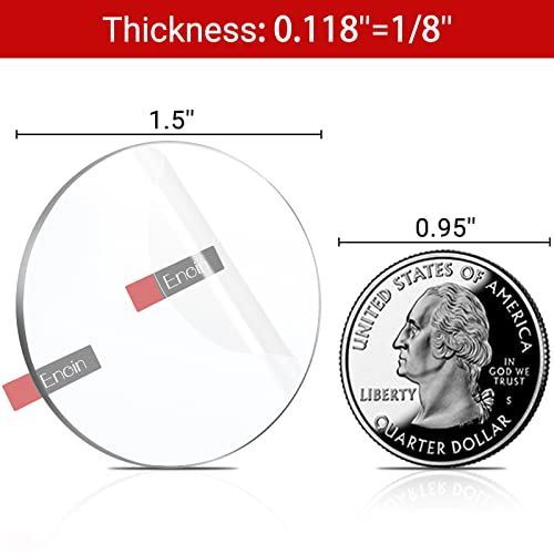 30 Pack 1.5 Inch Round Clear Acrylic Sheets Plexiglass Sheet 1/8 Inch Thick, Disc Circle Platic Sheet 0.118'', Transparent Board Panel for Glass, DIY Project, Paintings, Art Craft