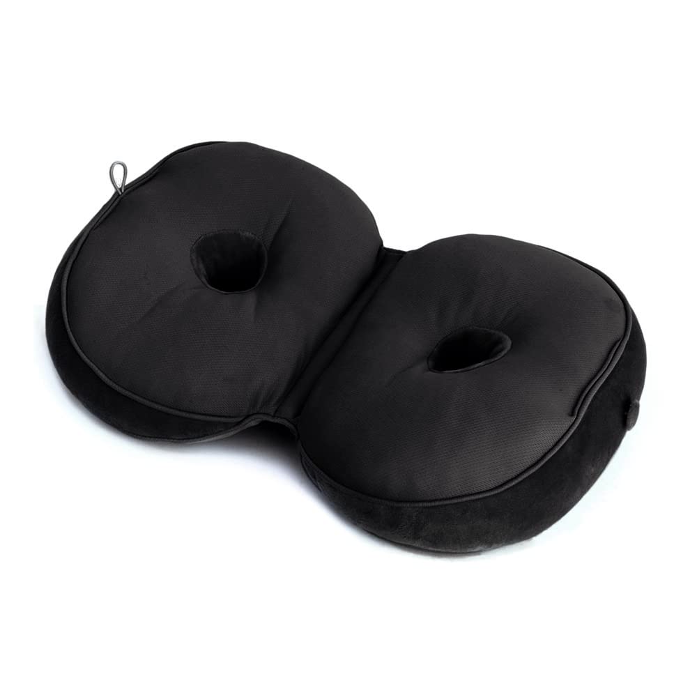 Dual Comfort Cushion Lift Hips Up Seat Cushion,Multifunction Foldable Beautiful Butt Posture Correction,for Hip and Tailbone Pain Office Home Chair and Car Seat Cushion (Black)