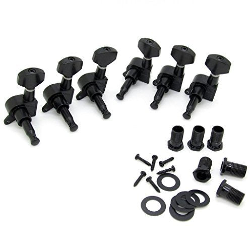 6R Right Black Electric Guitar String Tuning Pegs Keys Tuners for Strat Tele