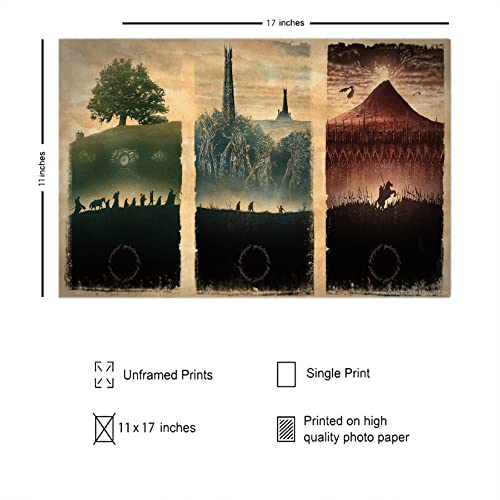 Map of Middle Earth The Lord of The Rings Poster for Bar Office Room Wall Print Home Decoration Frameless Gift 12 x 18 inch(30cm x 46cm)-LT-115