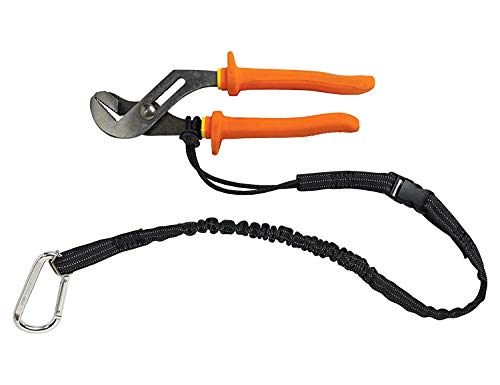 Tool Lanyard, 5 Pack Safety Tool Leash, Retractable Bungee Cord with Aluminum Lock Carabiner and Adjustable Loop End, Maximum Weight Limit 13.6KG / 30lb, Fall Restraint with Shock Cord Stopper