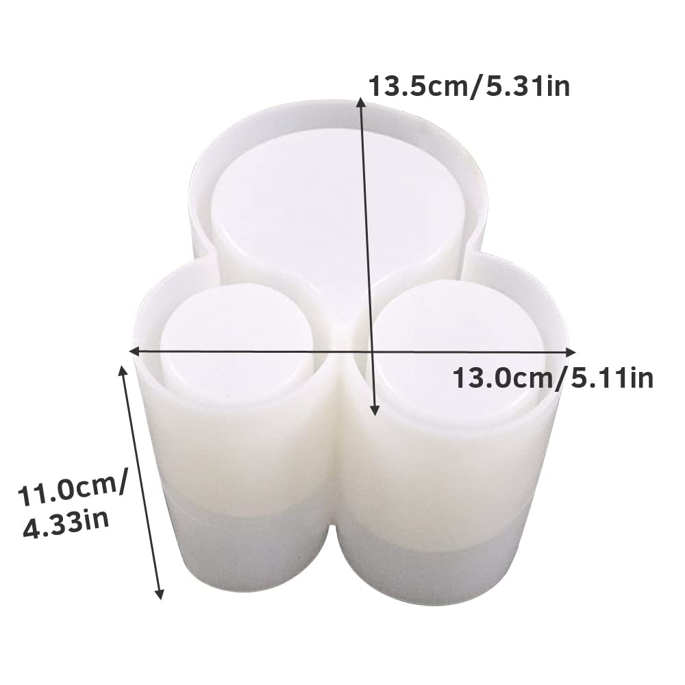 Resin Molds Silicone Storage Box Mold, Unique Makeup Organizer Trinket Container Epoxy Mold with 3 Slots, Pen Brush Holder Mould, Resin Clay Craft Making Home Ornament