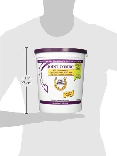 Farnam Horse Health Joint Combo Hoof & Coat, Convenient 3-in-1 horse joint supplement provides complete joint, hoof and coat care, 8 lb., 64 day supply
