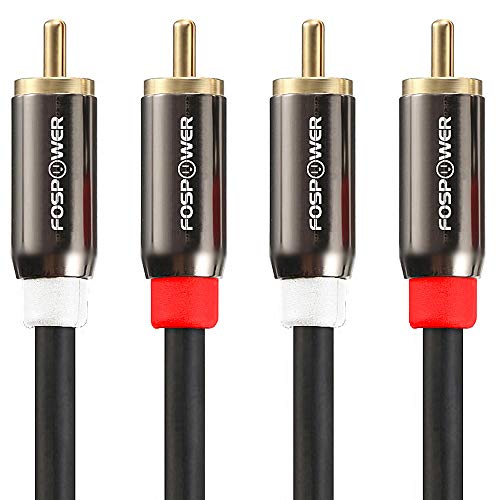 FosPower 2 RCA M/M Stereo Audio Cable [24K Gold Plated 