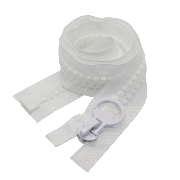 100cm #20 Super Large Separating Giant Plastic Zippers for Sewing Tents Coats Overcoats Boat Cover Canvas Heavy Duty Huge Resin Vislon Zippers (39 White)