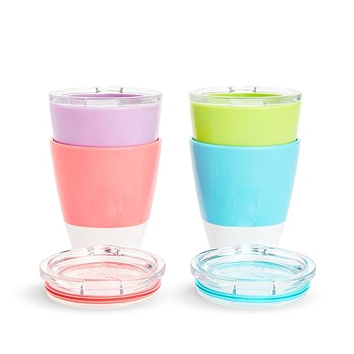 ® Splash™ Open Toddler Cups with Training Lids, 7 Ounce, Multicolored, 4 Pack
