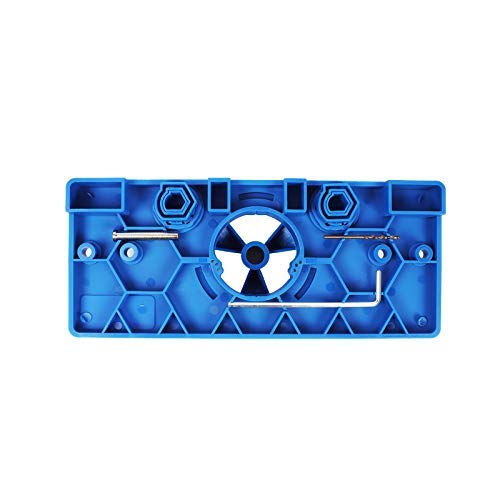 35mm Concealed Hinge Jig Boring Hole Drill Guide Cutter Bit Set Door Boring Hole Template and Bit for Cabinet Door Installation for Tool Carpenter. (Blue)