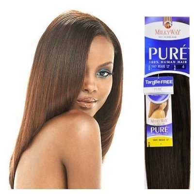 PURE YAKY WEAVE 18 - MilkyWay 100% Human Hair Weave Extensions #1B