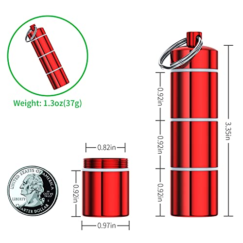 3-Pack Portable Pill Box,3 Compartment Keychain Aluminium Alloy Mini Small Pill Organizer Case Container for Purse,Waterproof Metal Pill Holder Medicine Bottle for Outdoor Camping Travel for Men Women