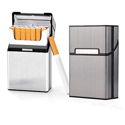 Cigarette Case Brushed Metal Cigarette Case with Magnet