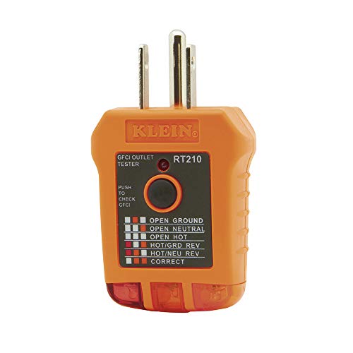 RT210 Outlet Tester, Receptacle Tester for GFCI / Standard North American AC Electrical Outlets, Detects Common Wiring Problems