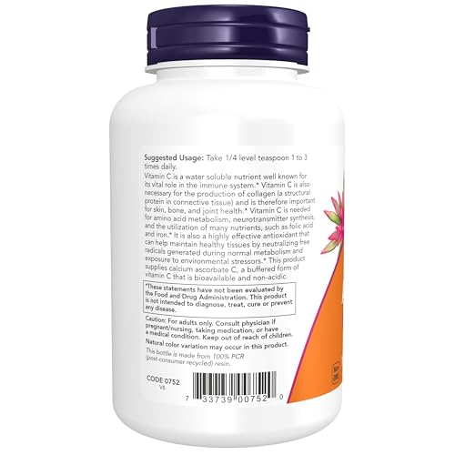 NOW Foods Supplements, Calcium Ascorbate Powder, Buffer
