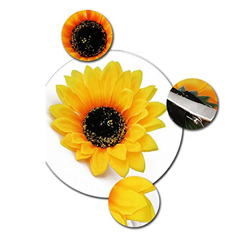 erioctry 6PCS Beautiful Sunflower Hair Alligator Clips 