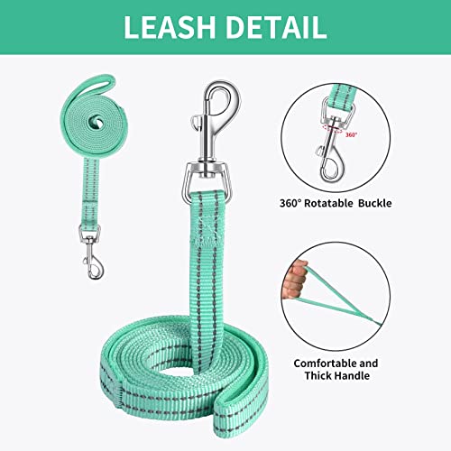 Small Dog Harness with Leash Set, No Escape Easy Walk Puppy Harnesses for Training Walking, Step-in Reflective Soft Dogs Vest for XS S Medium Extra-Small Large Sized Dog(Green,S)