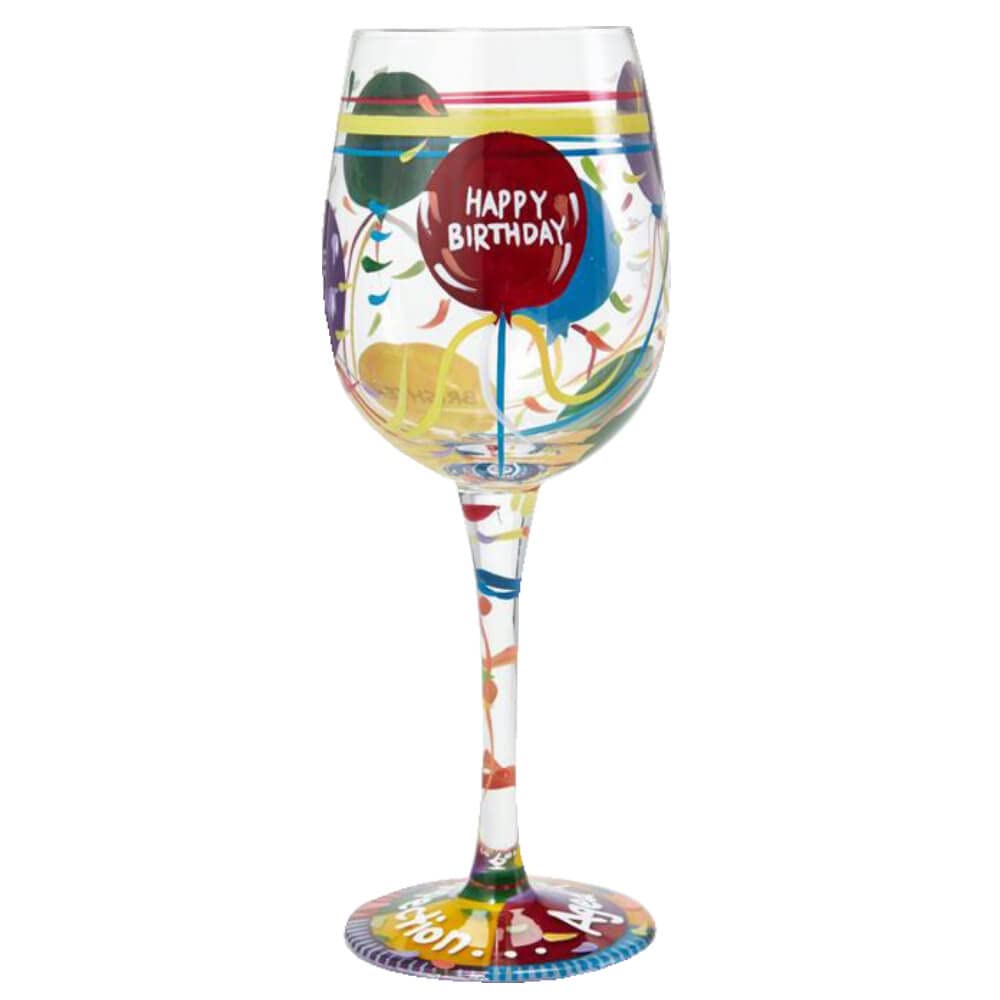 Lolita Aged to Perfection Birthday Artisan Painted Wine Glass