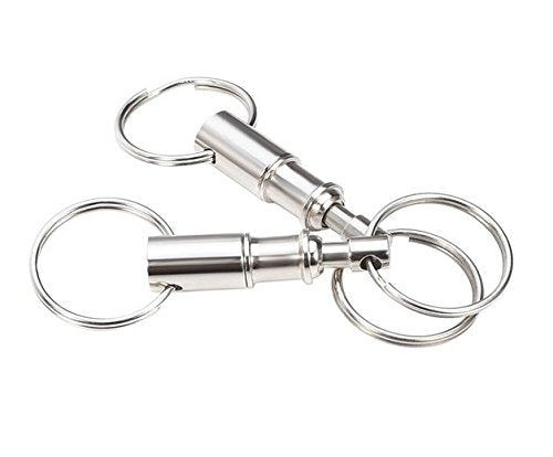 erioctry 2 Pcs Heavy Duty Dual Key Ring Detachable Pull