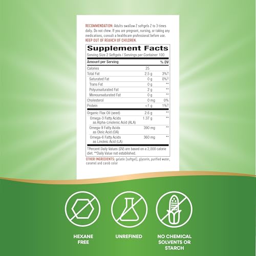 Nature&#39;s Way Flax Oil Max Strength‡, Supports H