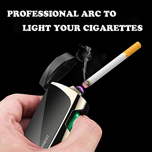 Windproof Arc Lighter X Plasma Lighters Rechargeable USB Lighter Electric Lighter for Cigarette with LED Display Power (Galaxy)