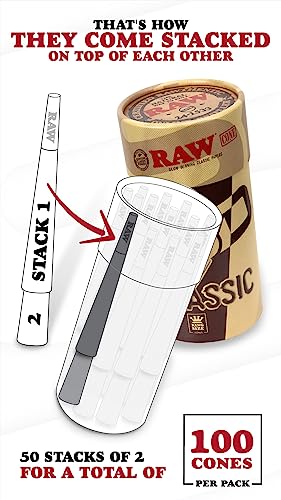 RAW Cones Classic King Size - 100 Pack - Slow Burning P