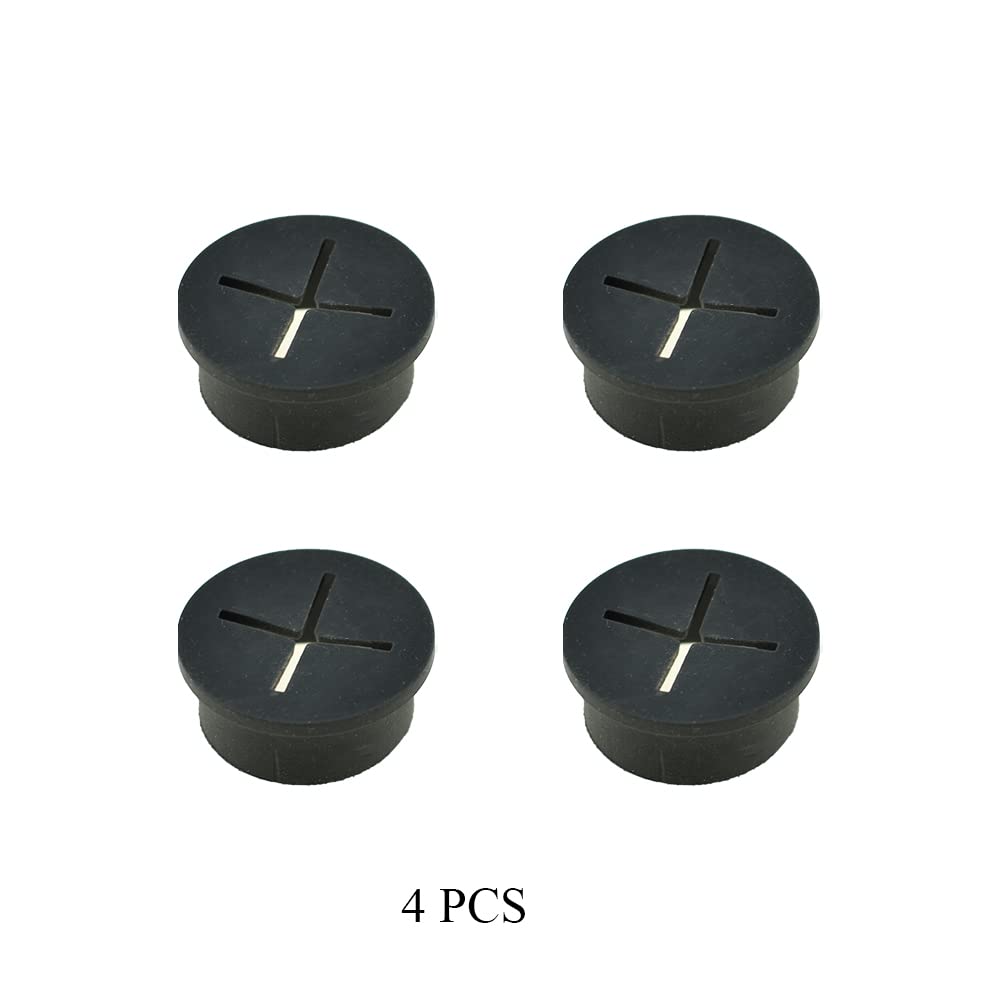 HAHIYO 4Pcs 1Inch/25mm Black Flexible Rubber Desk Gromm