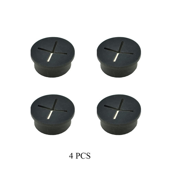 HAHIYO 4Pcs 1Inch/25mm Black Flexible Rubber Desk Gromm