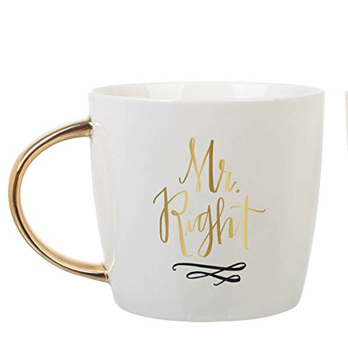 Slant Set of 2 Ceramic Coffee Mugs - Mr. Right & Mrs. Always Right