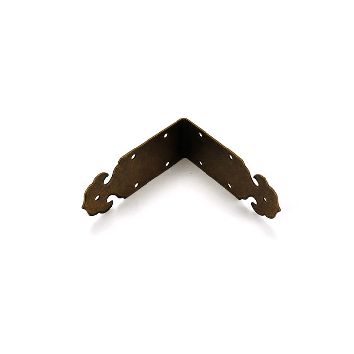 Pastlla 8Pcs Metal Corner Brackets Right Angle Brass Box Corner Protector Decorative Hardware Corner Guards 2x0.8 with Enough Mounting Screws (Antique Bronze)