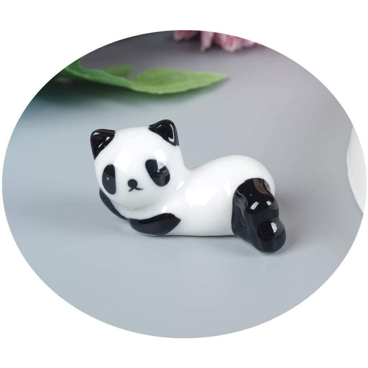 6PCS Cute Ceramic Panda Chopsticks Rest Rack Stand Holder for Chopsticks, Ceramic Ware Chopsticks Stand Rest Rack,Gift for Boys Girls Kids