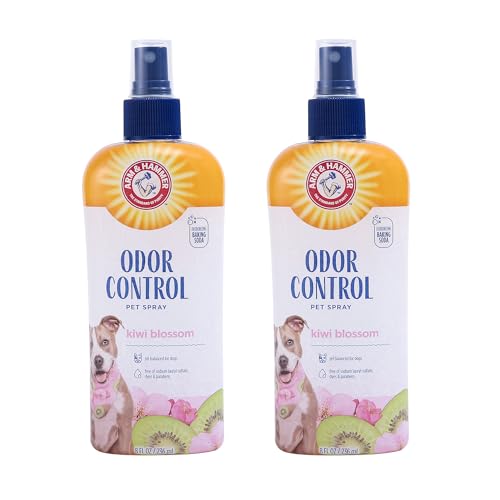 Arm&Hammer For Pets Super Deodorizing Spray for Dogs, Best Odor Eliminating Spray for All Dogs&Puppies|Arm & Hammer Baking Soda Formula with Kiwi Blossom Scent,8 Fl Oz (Pack of 2) Packaging may vary
