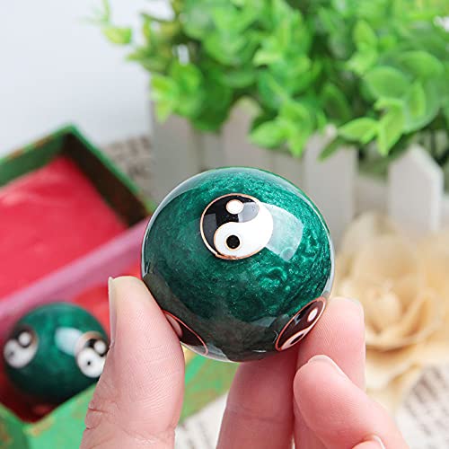 Acxico 2Pcs Chinese Health Exercise Stress Baoding Balls Relaxation Therapy YIN YANG