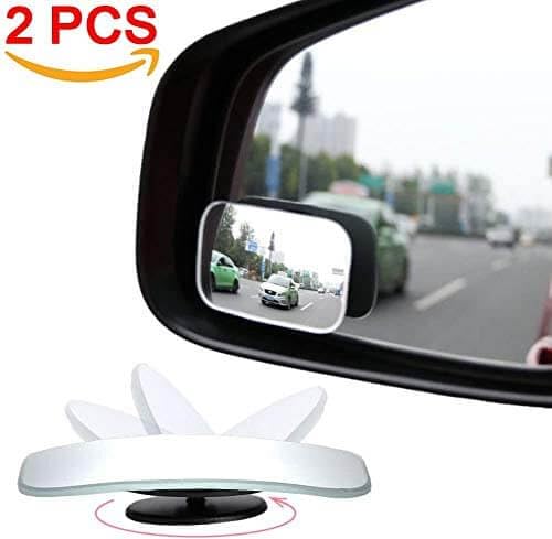 Blind Spot Mirror, Amfor HD Glass Convex Lens Frameless Adjustable Blind Spot Mirror for All Universal Vehicles Car Stick-on Design (2 PCS) (Rectangle)
