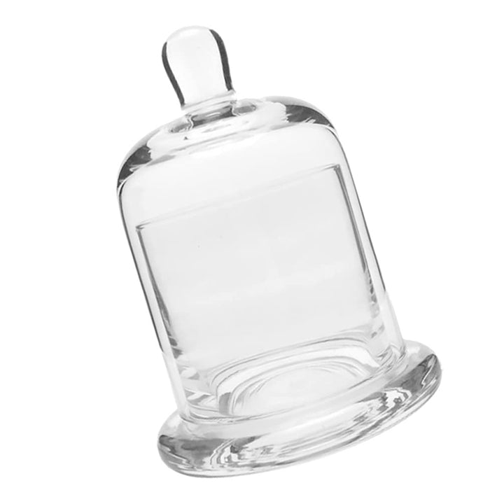 Bell Jar Glass Display Dome Cloche Terrarium Jar Plant Cover Cake Dessert Display Stand Candle Holder Cup Glass Dome for Plants Succulents Fairy Lights Photos 12. 8cm