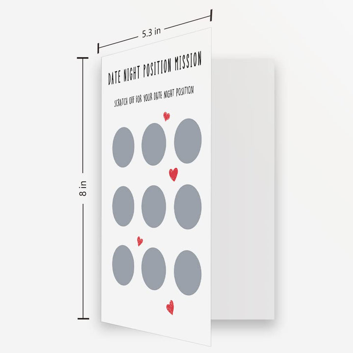 Naughty Date Night Scratch Off Card, Funny Valentines Day Card for Him, Cheeky Anniversary Card for Husband, Date Night Position Mission Card