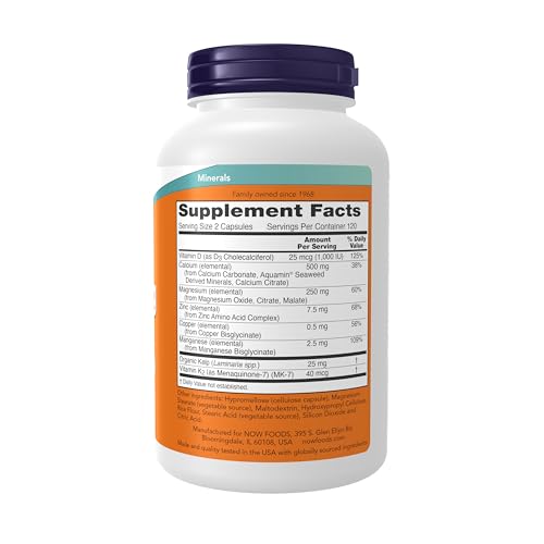 NOW Supplements, Cal-Mag Caps with Vitamin D and Supporting Minerals, Supports Bone Health*, 240 Veg Capsules