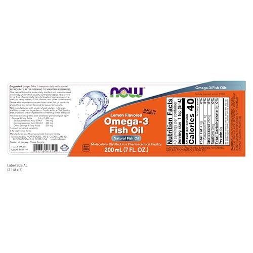 NOW Foods Supplements, Omega-3 Fish Oil Liquid, Molecul