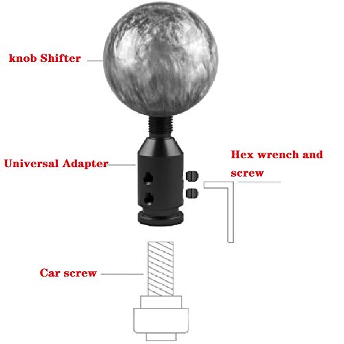 Universal Gear Shift Knob Adapter, Shifter Knob Adapter for Non-Threaded Shifters M12x1.25