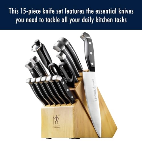 Premium Quality 15-Piece Knife Set with Block, Razor-Sharp, German Engineered Knife Informed by over 100 Years of Masterful Knife Making, Lightweight and Strong, Dishwasher Safe